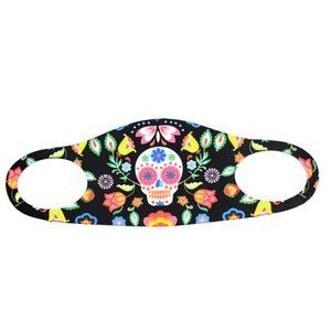 Fashion multi color skull reusable, breathable soft cloth face mask.